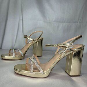 Nina Women's Steven Rhinestones Block Heel Platform Sandals
